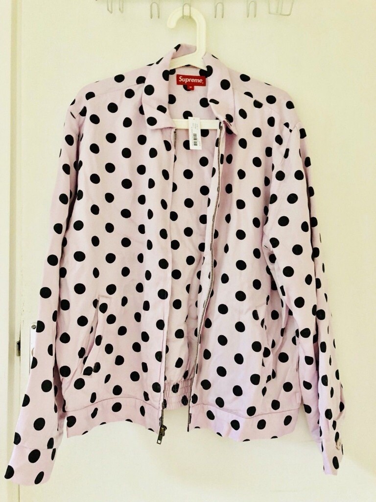 supreme polka dots rayon work jacket
